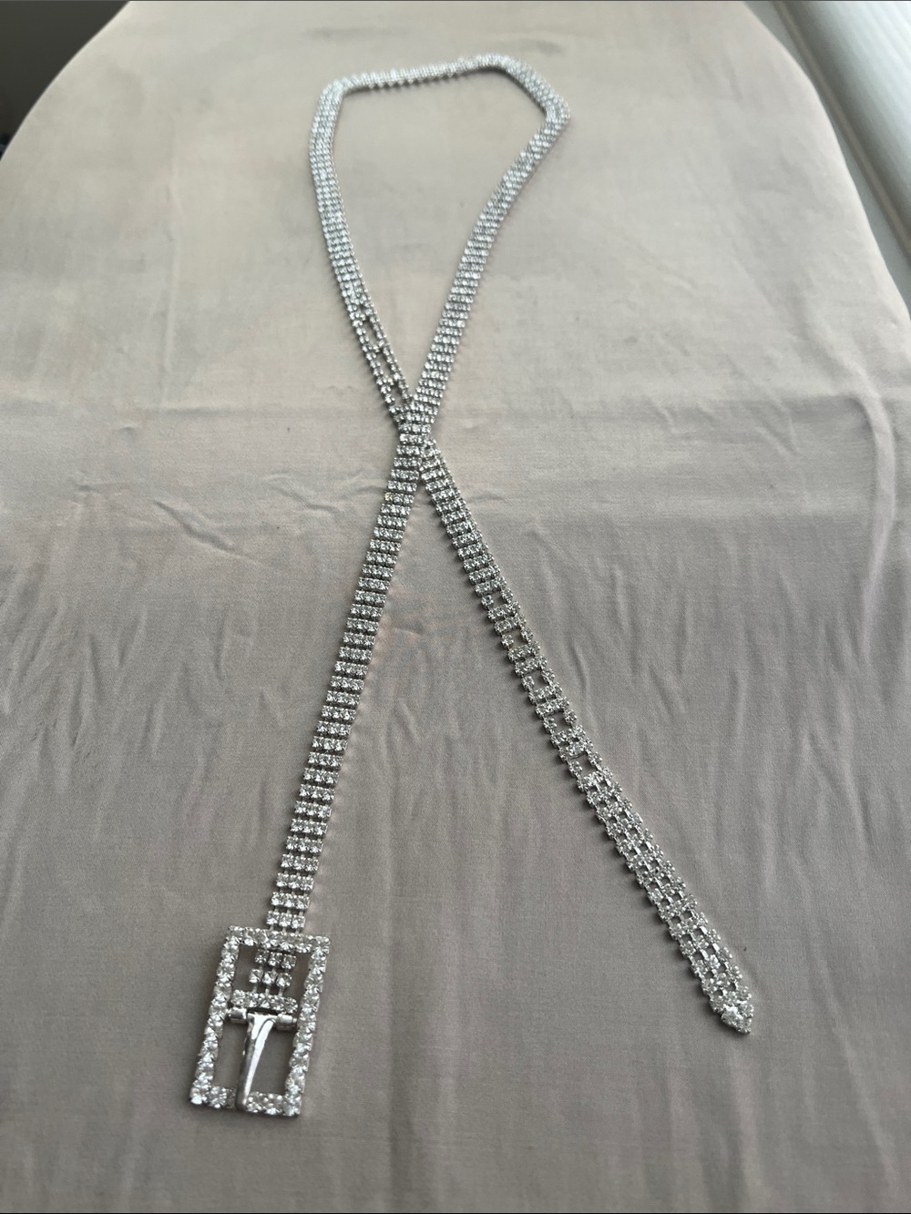 Vintage Silver Crystal Statement Wrap Belt with Full Rhinestone Strap and Buckle